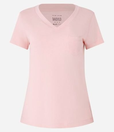 Blusa Básica en Algodón con Pequeño Bolsillo Frontal 4