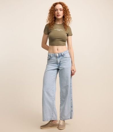 Blusa New T-shirt en Rib con Estampa Lettering Sensitive Content Inside 2
