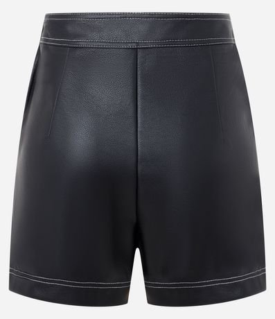 Short Pollera corto en PU Traspasado con Despuntes Contrastantes 6