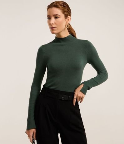 Blusa Básica en Viscosa con Cuello Alto