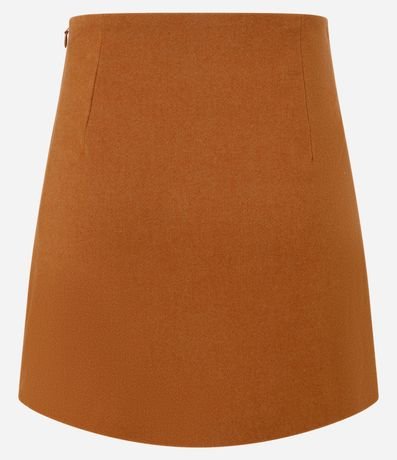 Pollera Corta en Polivelour con hebillas Diferenciadas y Pliegues 8