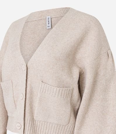 Cardigan Corto en Punto con Botones y Bolsillos 6