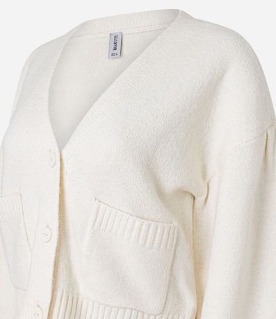 Cardigan Corto en Punto con Botones y Bolsillos 5