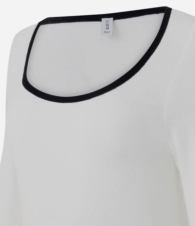 Blusa Femenina en Tricot con Escote Cuadrado y Detalle Contrastante 2