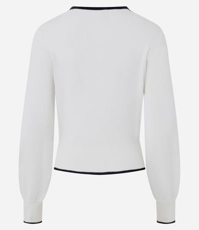 Blusa Femenina en Tricot con Escote Cuadrado y Detalle Contrastante 3