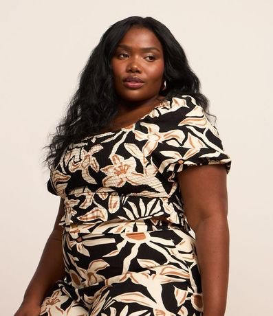 Blusa en Crepé con Estampa Floral y Lastex Curve & Plus Size 2