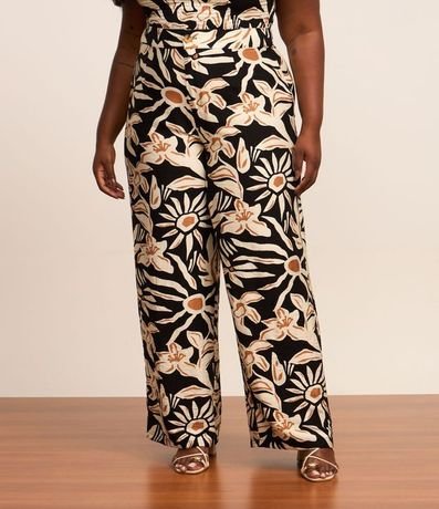 Pantalón Recto en Crepé con Estampa Floral Curve & Plus Size 2