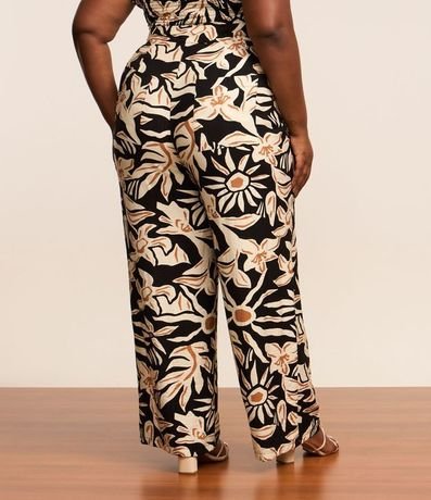Pantalón Recto en Crepé con Estampa Floral Curve & Plus Size 3