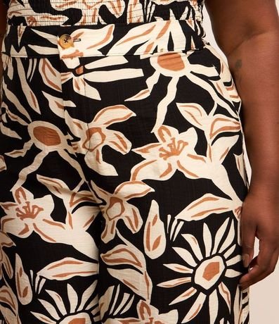 Pantalón Recto en Crepé con Estampa Floral Curve & Plus Size 4