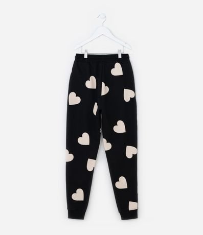 Pantalón Infantil en Algodón con Estampa Corazón - Talle 5 a 14 años 2
