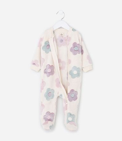 Mono Infantil en Fleece con Estampa Floral - Talle 0 a 18 meses 2
