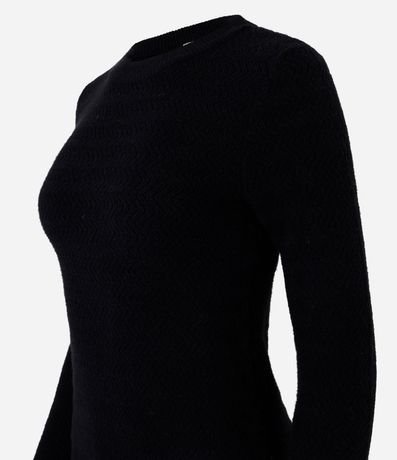 Blusa en Punto Leve con Cuello Redondo y Textura 2
