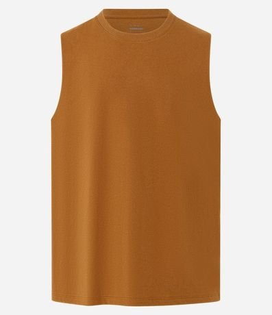 Musculosa en Algodón con Cuello Redondo y Tag en el Bajo 4