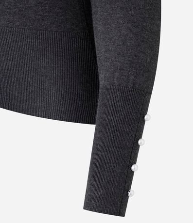 Cardigan en Punto con Manga Abullonada y Botón Perla 7