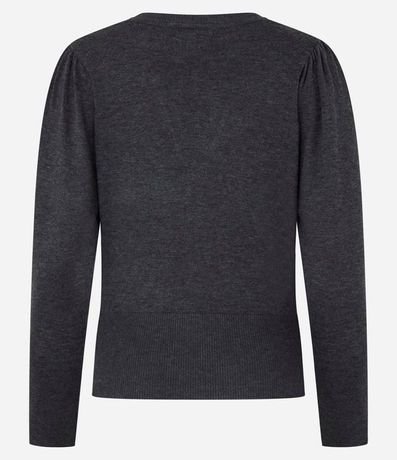 Cardigan en Punto con Manga Abullonada y Botón Perla 8