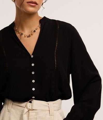 Camisa Bata de Viscosa con Detalles de Canalé 3