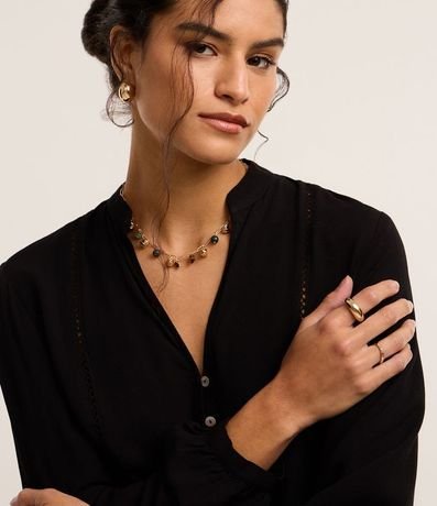 Camisa Bata de Viscosa con Detalles de Canalé 4