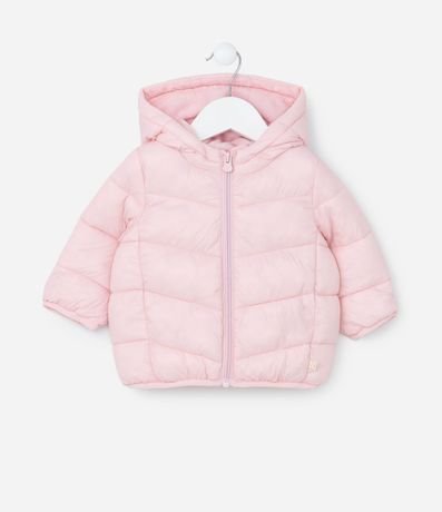 Campera Puffer Infantil en Microfibra Básica - Talle 0 a 18 meses