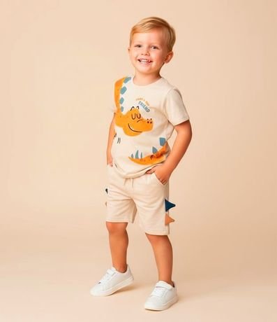 Remera Infantil con Estampa Interactiva de Dino - Talle 1 a 6 años