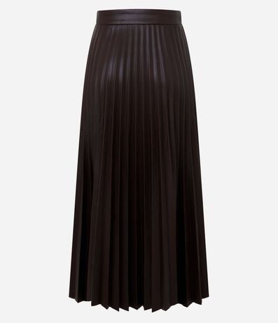 Pollera Midi en PU con Cintura Sastrería y Textura Plisada 8