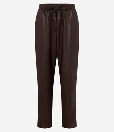 Pantalón Zanahoria en PU con Lazo en la Cintura 5