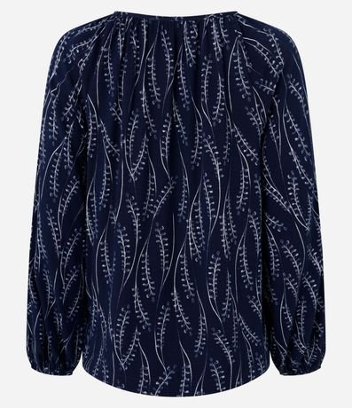 Blusa en Viscosa con Escote Canoa y Estampa Ramos 7