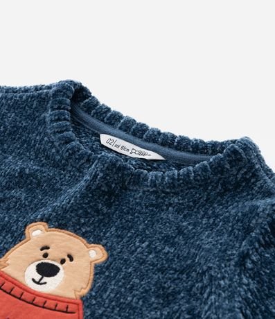 Suéter Infantil en Chenille con Bordado Oso - Talle 1 a 5 años 5
