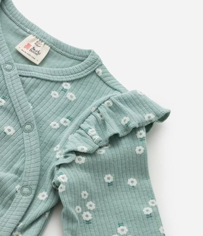 Mono Infantil Canelado con Estampa Floral - Talle RN a 18 meses 8