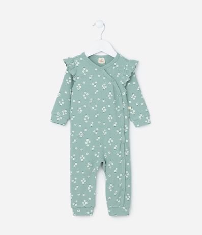 Mono Infantil Canelado con Estampa Floral - Talle RN a 18 meses