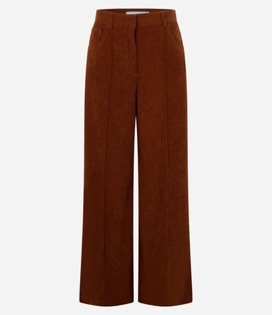 Pantalón Pantalona en Terciopelo Cotelê con Friso Delantero 6