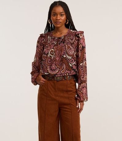 Pantalón Pantalona en Terciopelo Cotelê con Friso Delantero 2