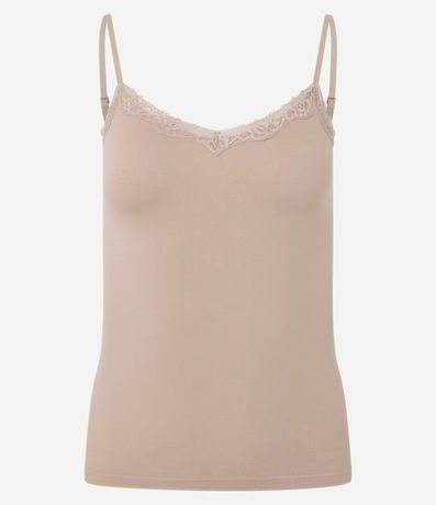 Musculosa con Breteles Finos sin Costura y con Encaje 4