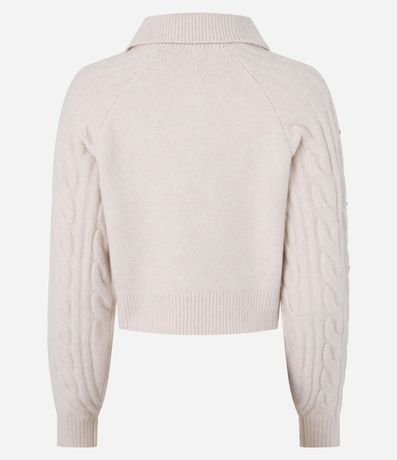 Suéter corto en Punto con Bordado de Pedrinhas 6