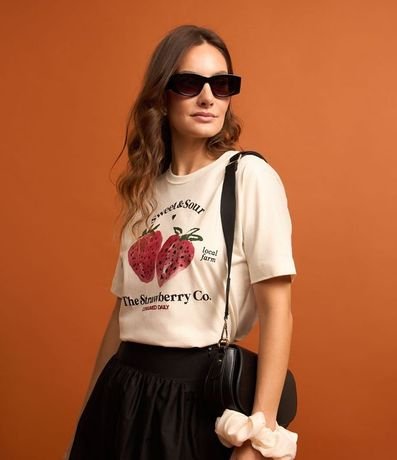 Remera en Algodón con Frutillas Estampadas 1