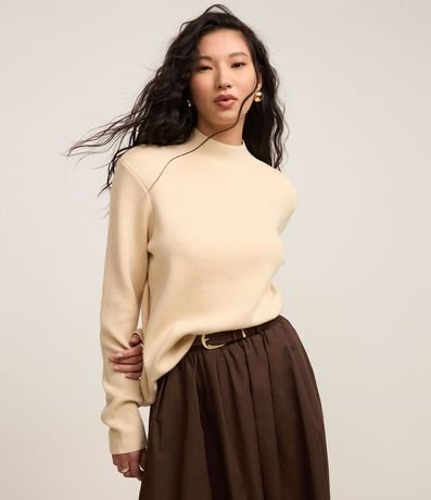 Blusa de Punto con Cuello Alto 1