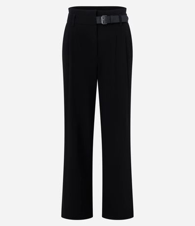 Pantalón Wide Leg Sastrería con Cinturón en PU 7