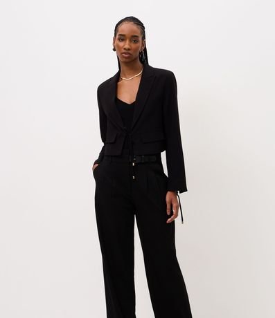 Pantalón Wide Leg Sastrería con Cinturón en PU 1