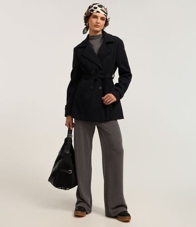 Saco Alargado en Polivelour con Bolsillos 2