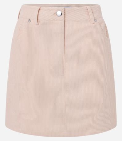 Pollera corta en Terciopelo con Bolsillos Embutidos 6