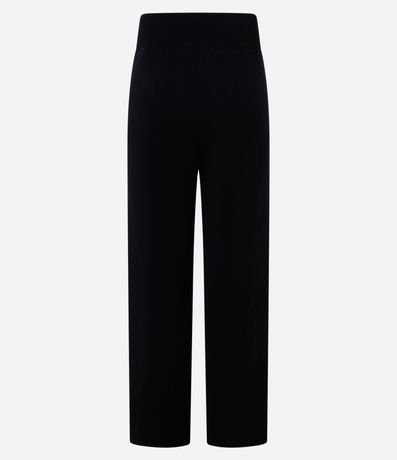 Pantalón Wide Leg en Punto con Cintura de Rib y Frisos 6
