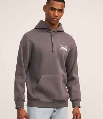 Sudadera Comfort en Algodón y Estampa Lettering