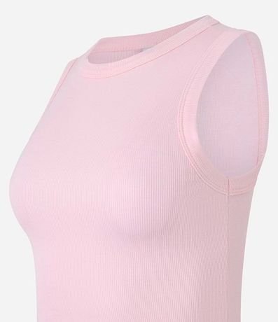 Blusa Cropped sin Manga en Ribana con Cuello Redondo 2