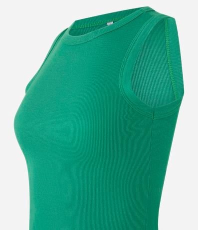 Blusa Cropped sin Manga en Ribana con Cuello Redondo 5