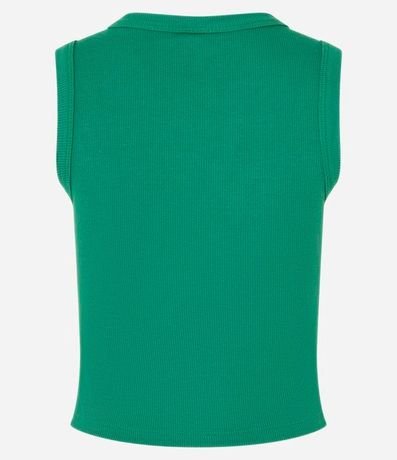 Blusa Cropped sin Manga en Ribana con Cuello Redondo 6