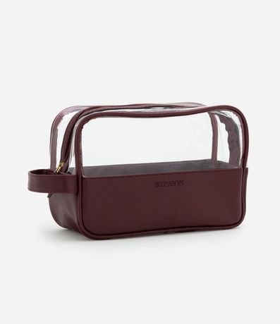 Necesaire Rectangular Grande en PU con Transparencia y Correa