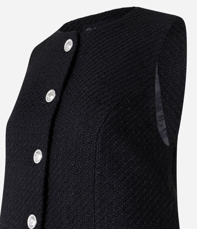 Chaleco Texturizado en Tweed con Cuello Redondo y Pences 6