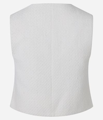 Chaleco Texturizado en Tweed con Cuello Redondo y Pences 8