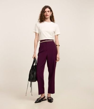 Pantalón Zanahoria Sastrería con Cinturón Hebilla