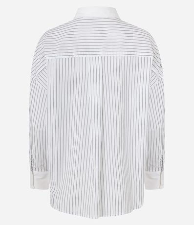 Camisa Oversized en Tricolina con Rayas de Hilo Teñido 2