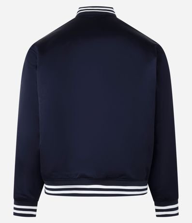 Campera Bomber College en Poliamida con Estampa Bordada 4
